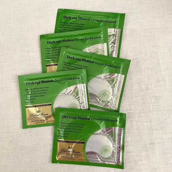 Deck Out Women Crystal Eyelid Patch 5 pack Powerful Collagen Undereye Patches - Picture 1 of 6